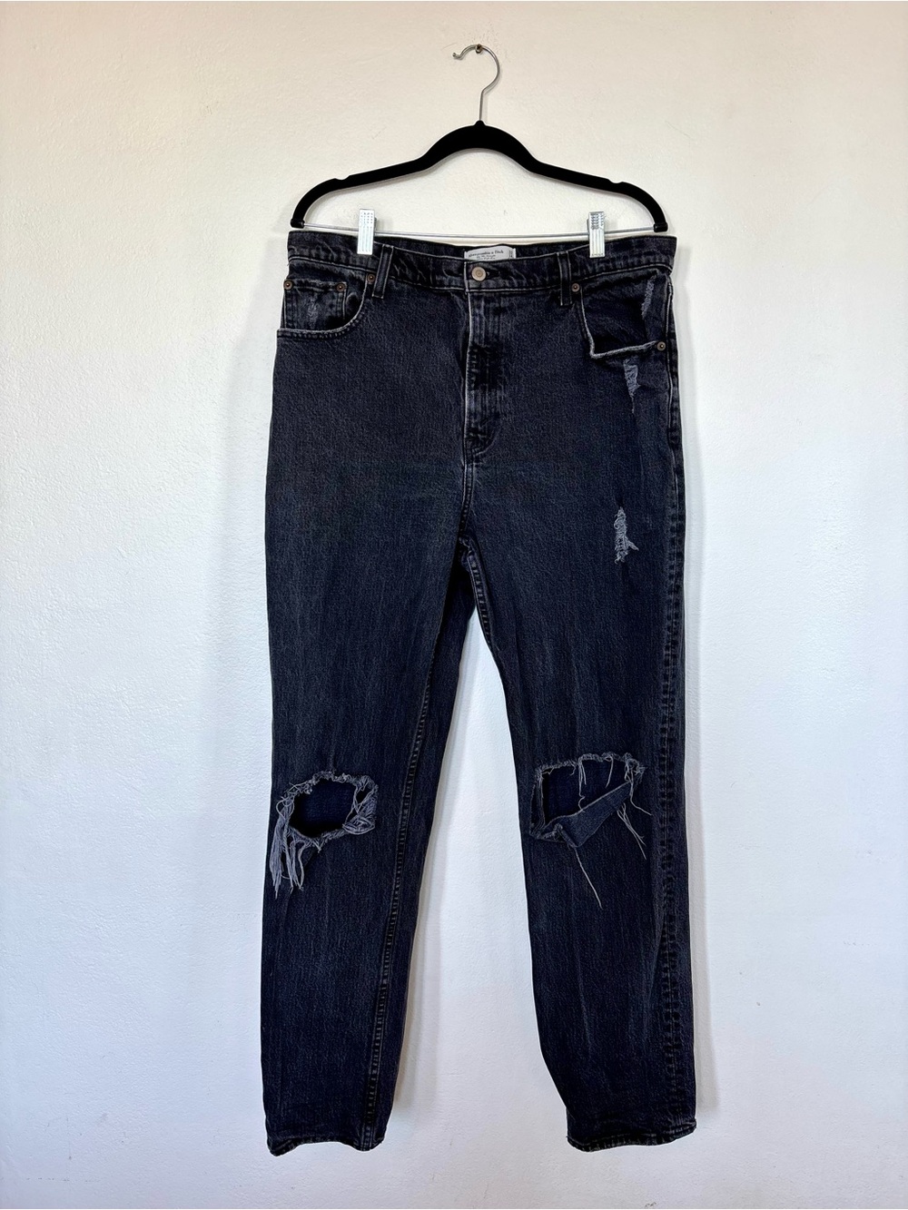 Abercrombie & Fitch The 90s Straight Ultra High Rise Denim Jeans Cotton